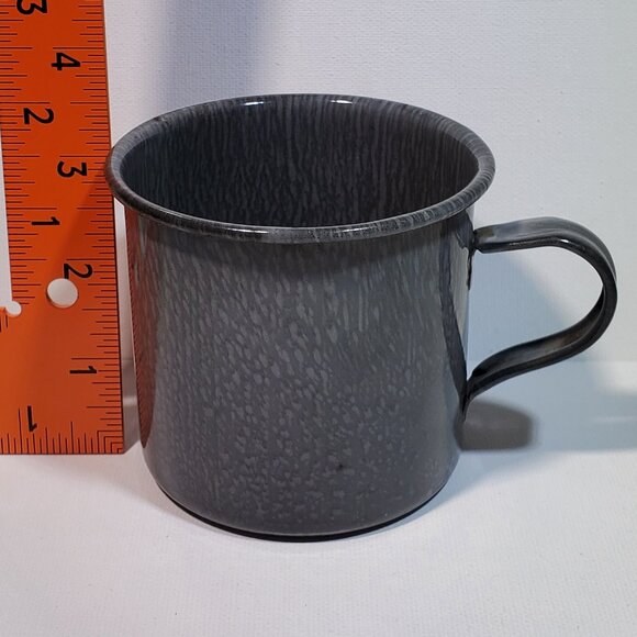VINTAGE GRAY GRANITEWARE COFFEE CUP...1940'S...RARE ITEM...GREAT CONDITION! - Picture 7 of 8